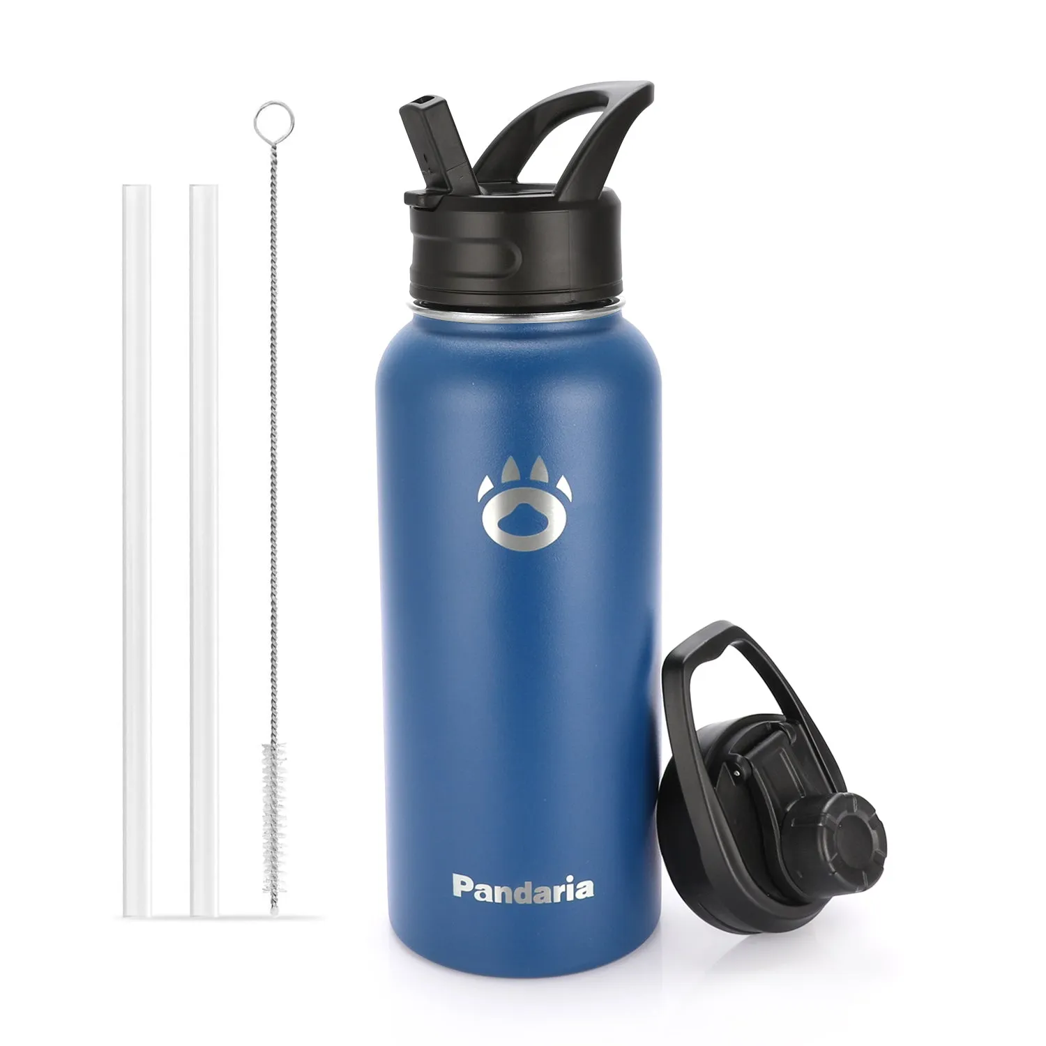 32oz Vacuum Insualed Water Bottle Stainless Steel Sports Canteen with Lids and Straws, Gentleman