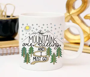 Adventure Mug, Mountains are Calling, Travel Quote Coffee Mug, Gift For Travel Lover, Camping Mug, Adventure is out There, Wanderlust