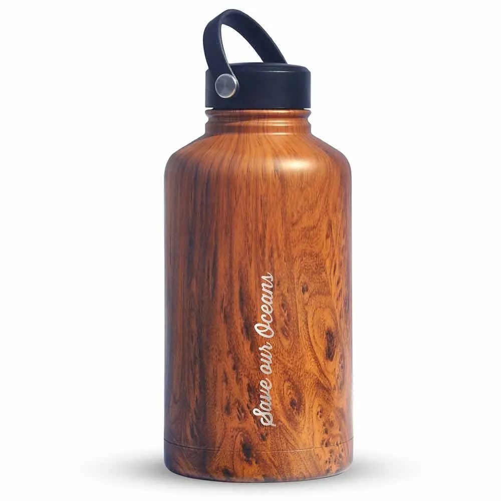 BBBYO BIGG Insulated Stainless Steel Bottle 1800ml 64oz - Woodgrain