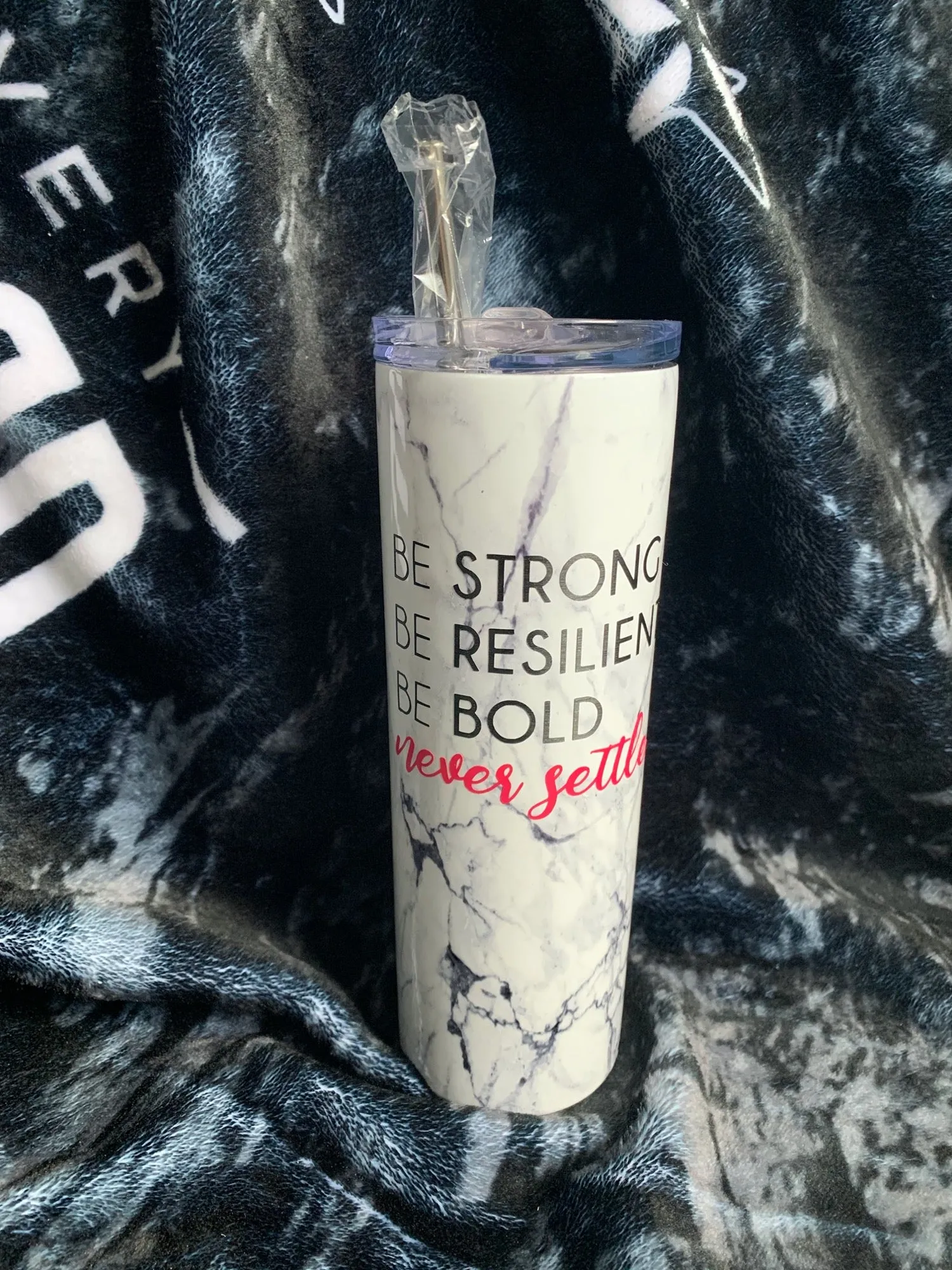 Be Strong Be Resilient Be Bold Motivational Stainless Steel Skinny Tumbler