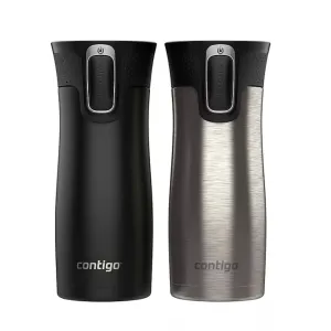 Contigo - AUTOSEAL West Loop Vacuum-Insulated 16 oz. Stainless Steel Travel Mug with Lid - 2 Pack