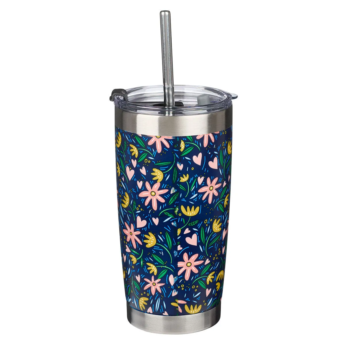 Everything Beautiful Stainless Steel Travel Mug with Reusable Stainless Steel Straw - Ecclesiastes 3:11