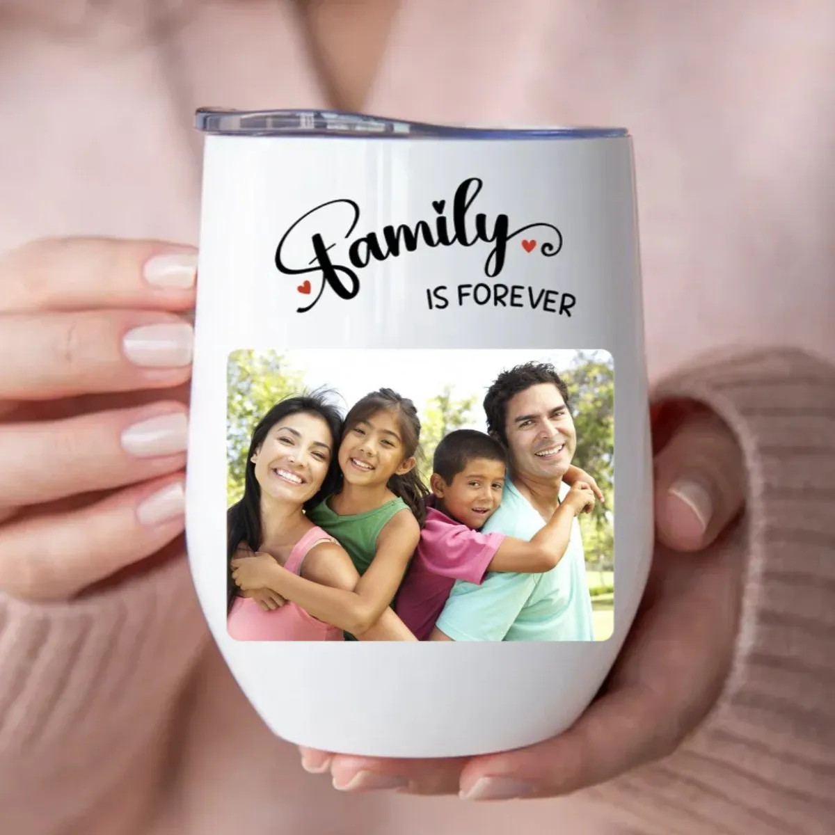 Family - Family Is Forever - Personalized Wine Tumbler (LH)