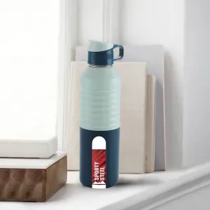 Liza Blue Sporty Insulated Steel Bottle for Office, Home, School | Leak Proof | Wide Mouth 600ml