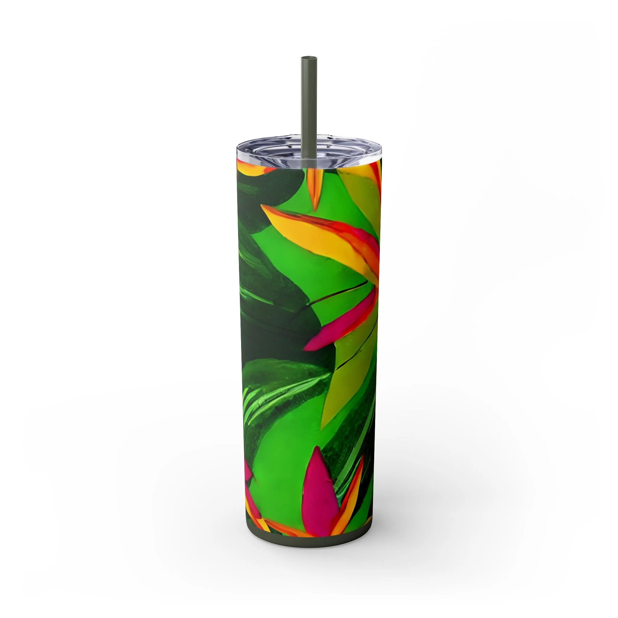 Mandala Art Tropical Skinny Tumbler, 20oz - Keeps Drinks Hot/Cold