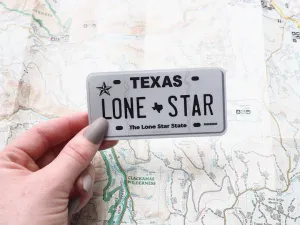 Texas Lone Star License Plate Sticker