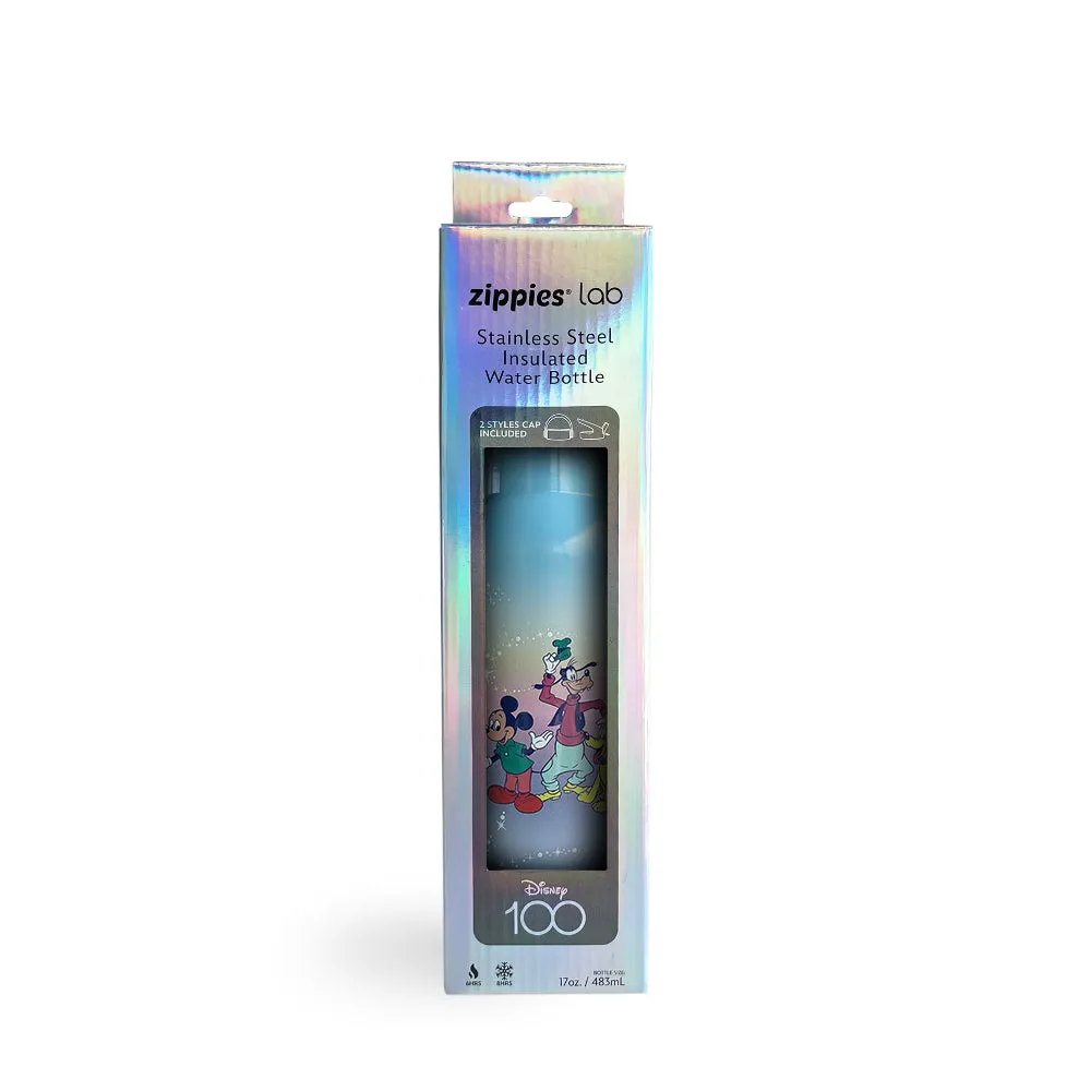 Zippies Lab Stainless Steel Insulated Water Bottle (483ml): Disney 100 Iridescent